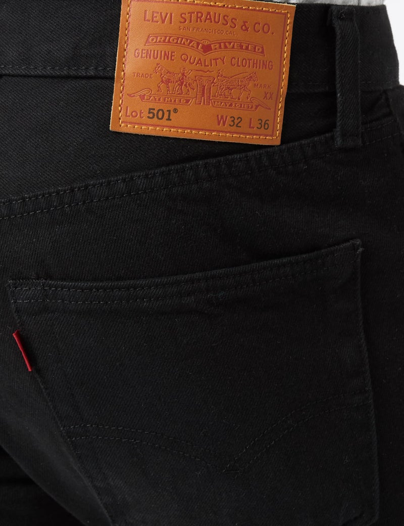 Levi's جينز ليفي للرجال 501 بتصميم أصلي (متوفر أيضًا في الحجم الكبير والطويل)، أسود حديث مع تعبئة سوداء، 34W x 30L - Image 3